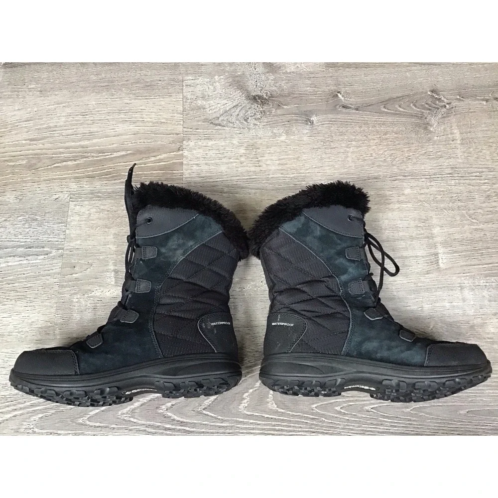 Columbia Ice Maiden II Waterproof Boots Black Faux Fur BL 1581-011 Womens 7.5